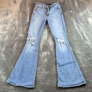 Hollister Women's Jeans High-Rise Flare Size 000R W23R Light Wash